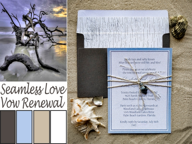 Seamless Loved Beach Vow Renewal Invitation